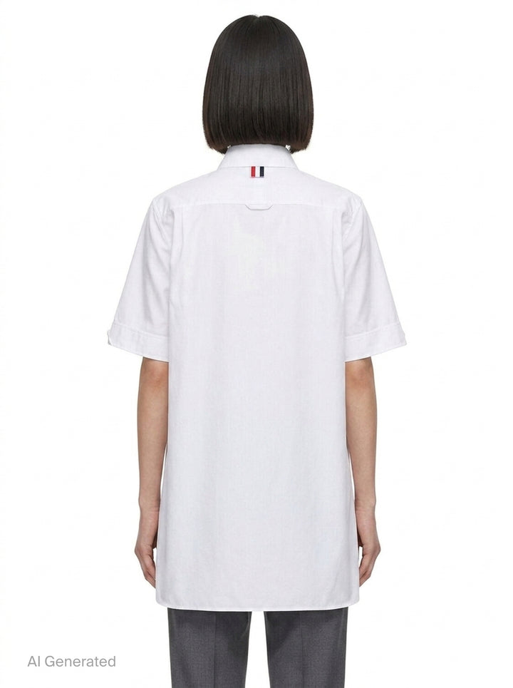 Short Sleeve Blouson Shirt Dress | Thom Browne | Club21 - back