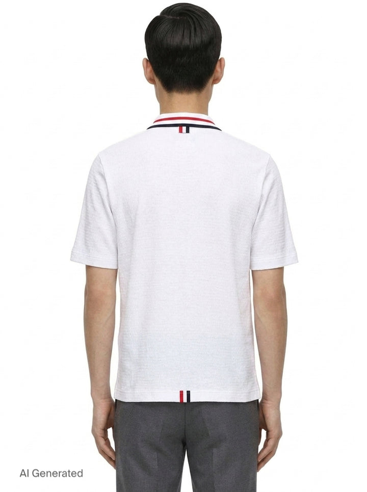 Short Sleeve Button Down Polo | Thom Browne | Club21 - back