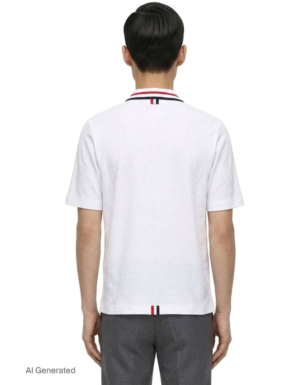 Short Sleeve Button Down Polo | Thom Browne | Club21 - back