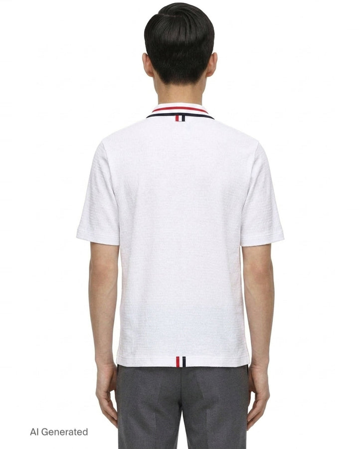 Short Sleeve Button Down Polo | Thom Browne | Club21 - back