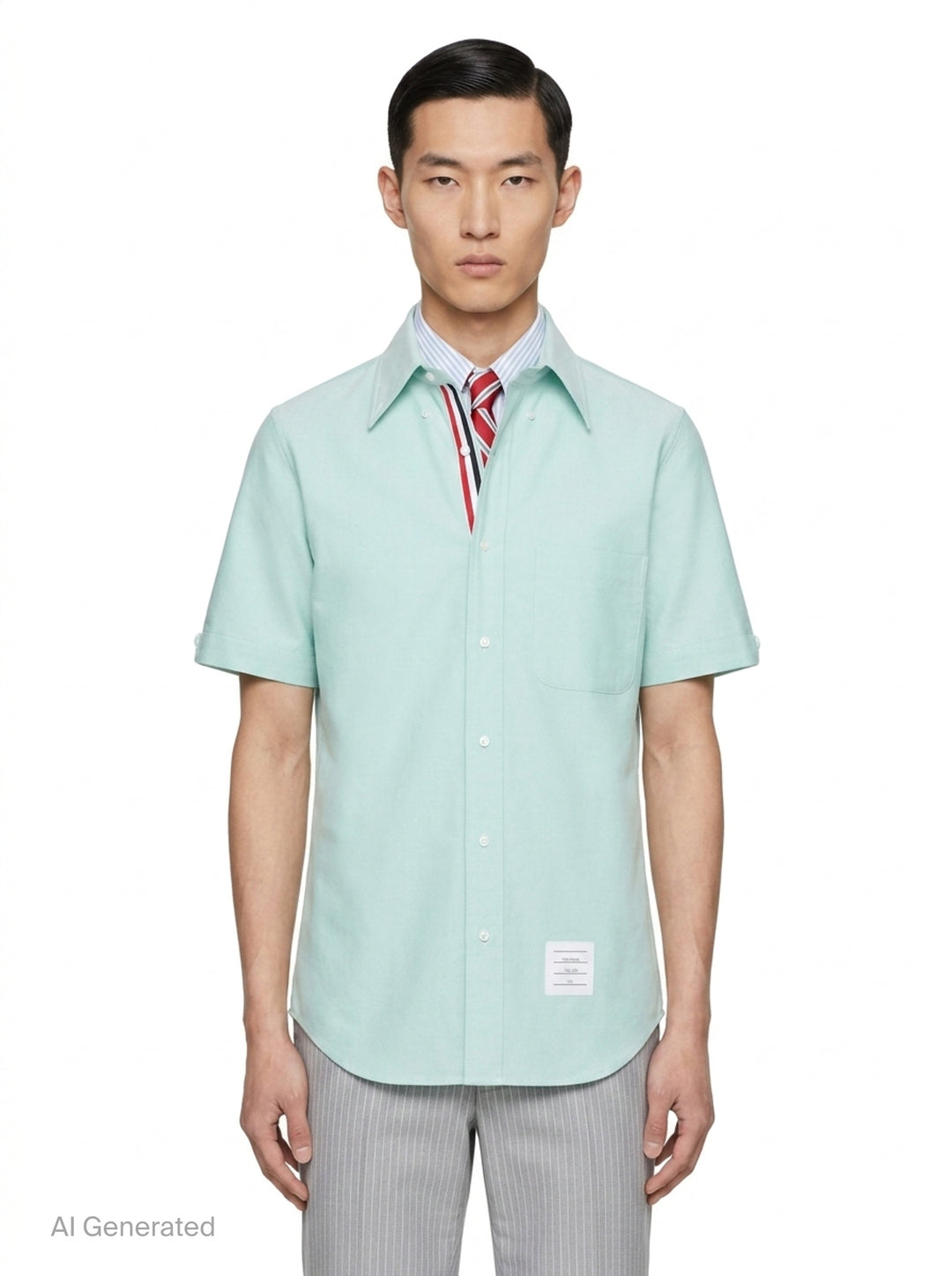 Short Sleeve Button-Down Shirt | Thom Browne | Club21 - front