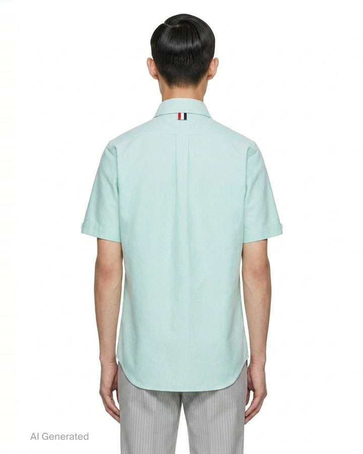 Short Sleeve Button-Down Shirt | Thom Browne | Club21 - back