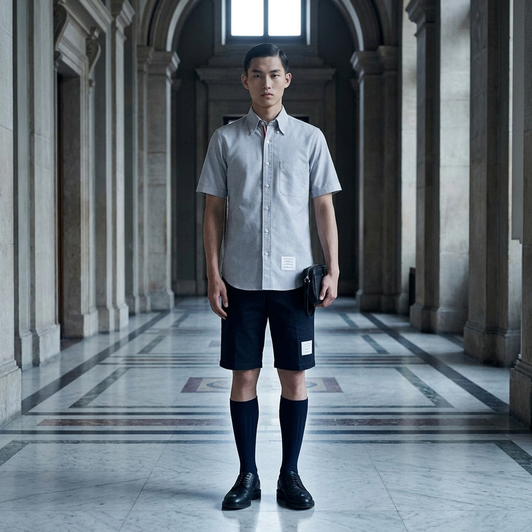 Short Sleeve Button-Down Shirt | Thom Browne | Club21 - lifestyle