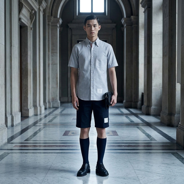 Short Sleeve Button-Down Shirt | Thom Browne | Club21 - lifestyle