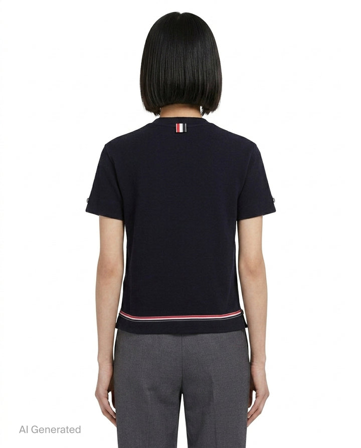 Short Sleeve Notch Tee | Thom Browne | Club21 - back