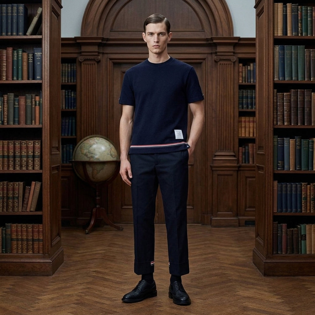 Short Sleeve Notch Tee | Thom Browne | Club21 - lifestyle