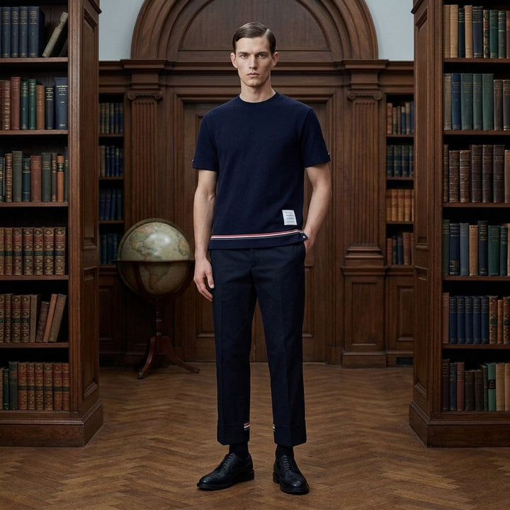 Short Sleeve Notch Tee | Thom Browne | Club21 - lifestyle