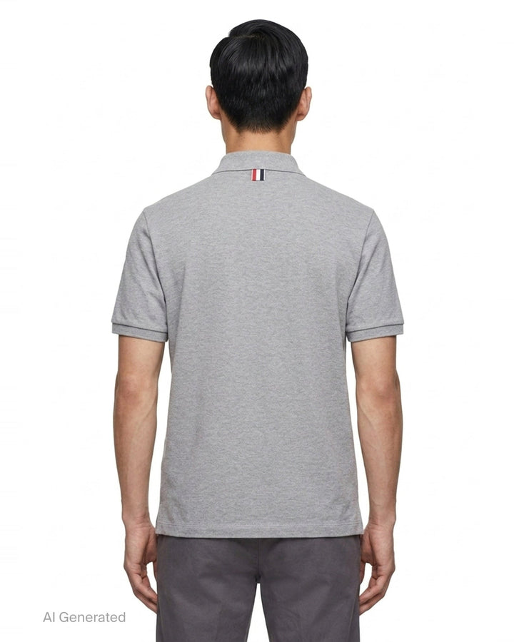 Short Sleeve Piqué Polo Shirt | Thom Browne | Club21 - back