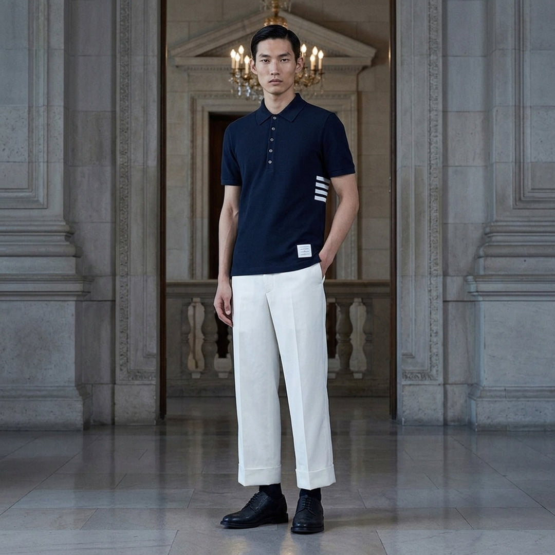 Short Sleeve Piqué Polo Shirt | Thom Browne | Club21 - lifestyle