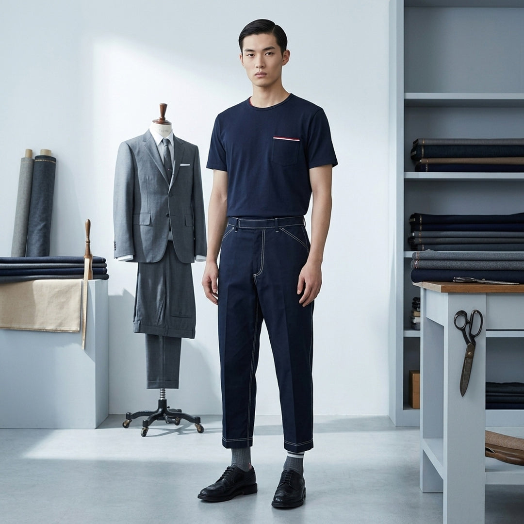 Short Sleeve Pocket Tee | Thom Browne | Club21 - lifestyle