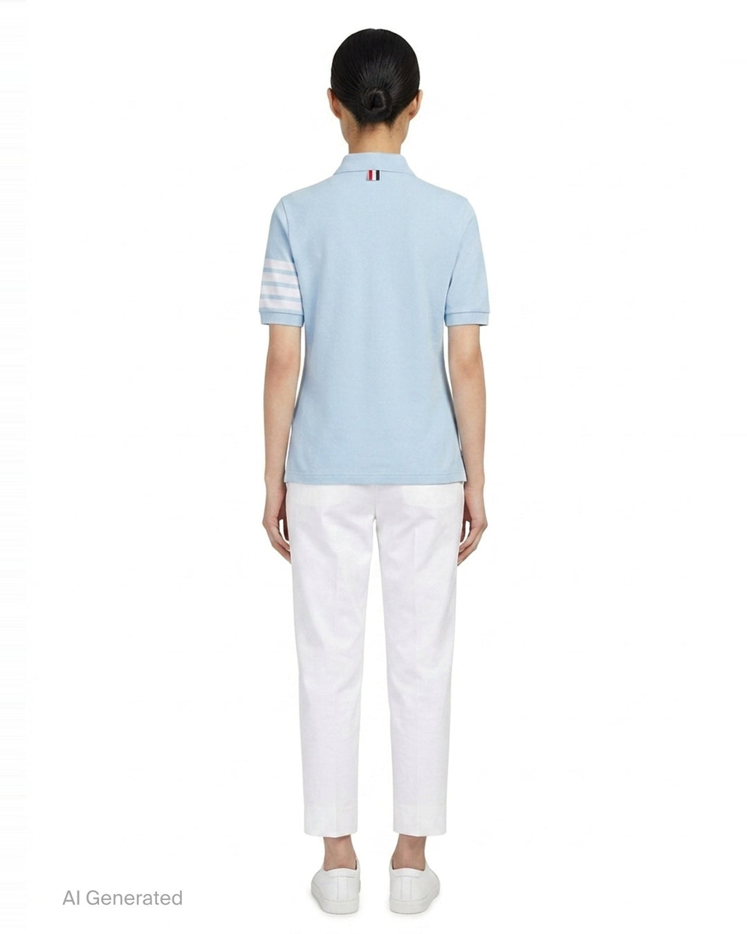 Short Sleeve Polo With 4-Bar Stripe | Thom Browne | Club21 - back