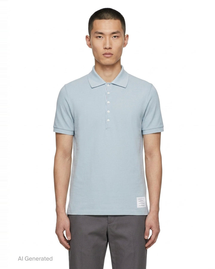 Short Sleeve Rib Cuff Polo | Thom Browne | Club21 - front