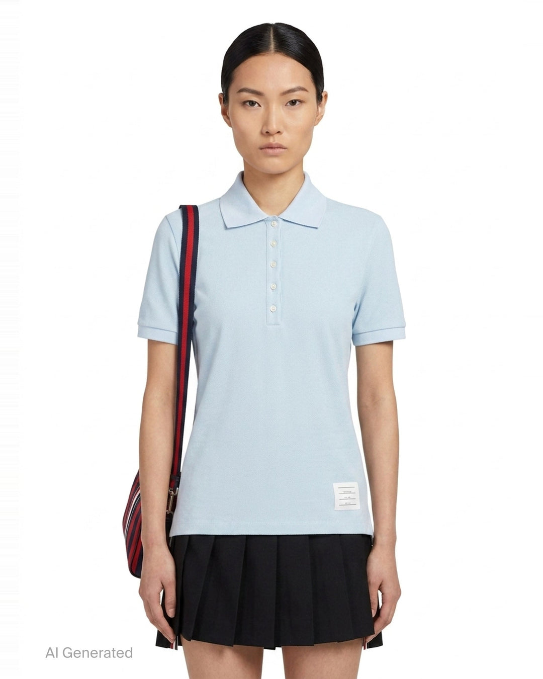 Short Sleeve Rib Cuff Polo | Thom Browne | Club21 - front