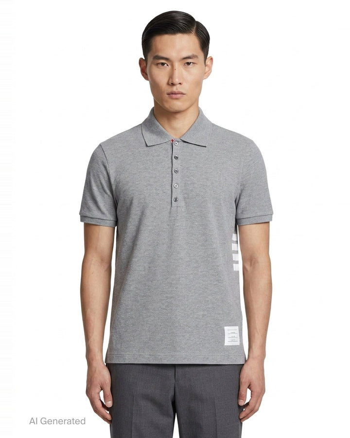 Short Sleeve Rib Cuff Polo | Thom Browne | Club21 - front