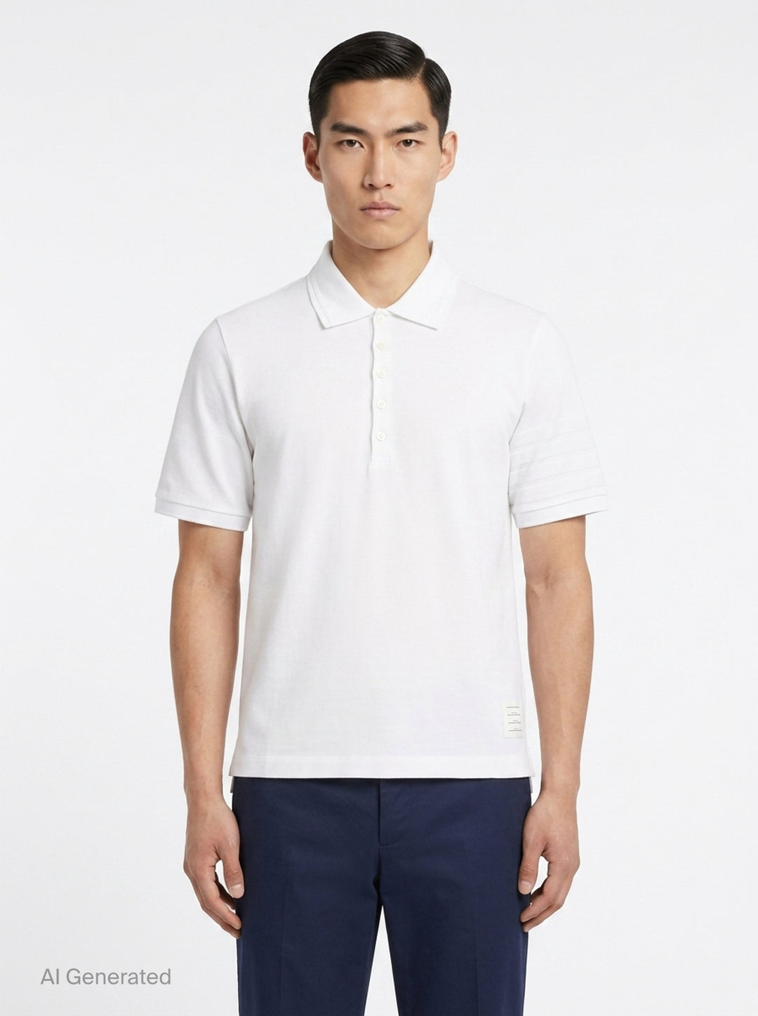 Short Sleeve Rib Cuff Polo | Thom Browne | Club21 - front
