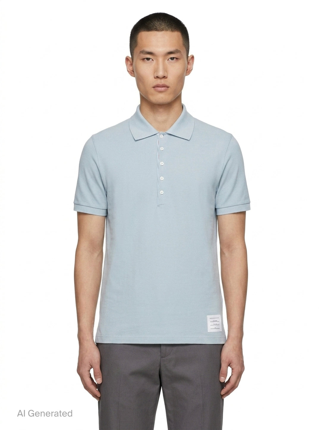 Short Sleeve Rib Cuff Polo | Thom Browne | Club21 - front