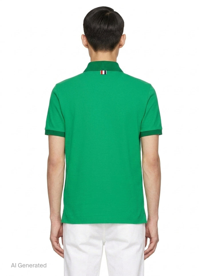 Short Sleeve Rib Cuff Polo | Thom Browne | Club21 - back