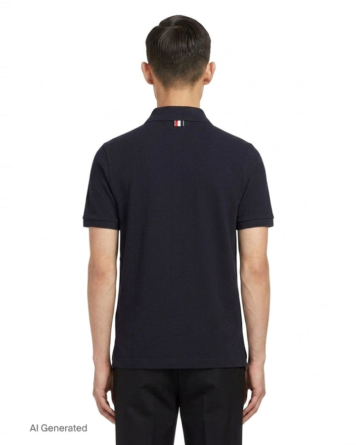 Short Sleeve Rib Cuff Polo | Thom Browne | Club21 - back