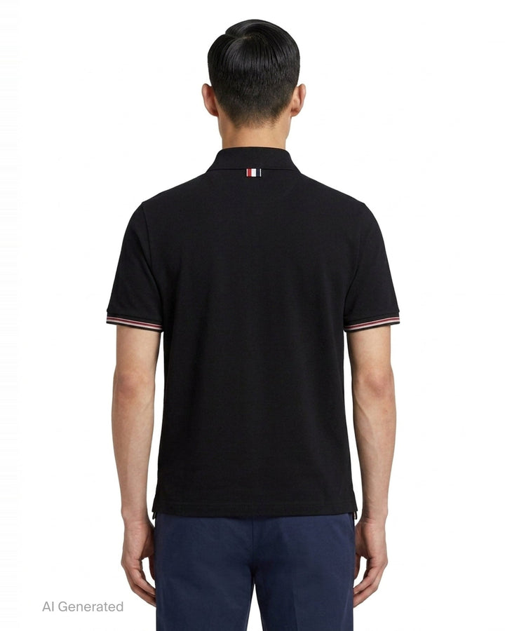 Short Sleeve Rib Cuff Polo | Thom Browne | Club21 - back