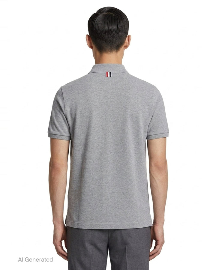 Short Sleeve Rib Cuff Polo | Thom Browne | Club21 - back