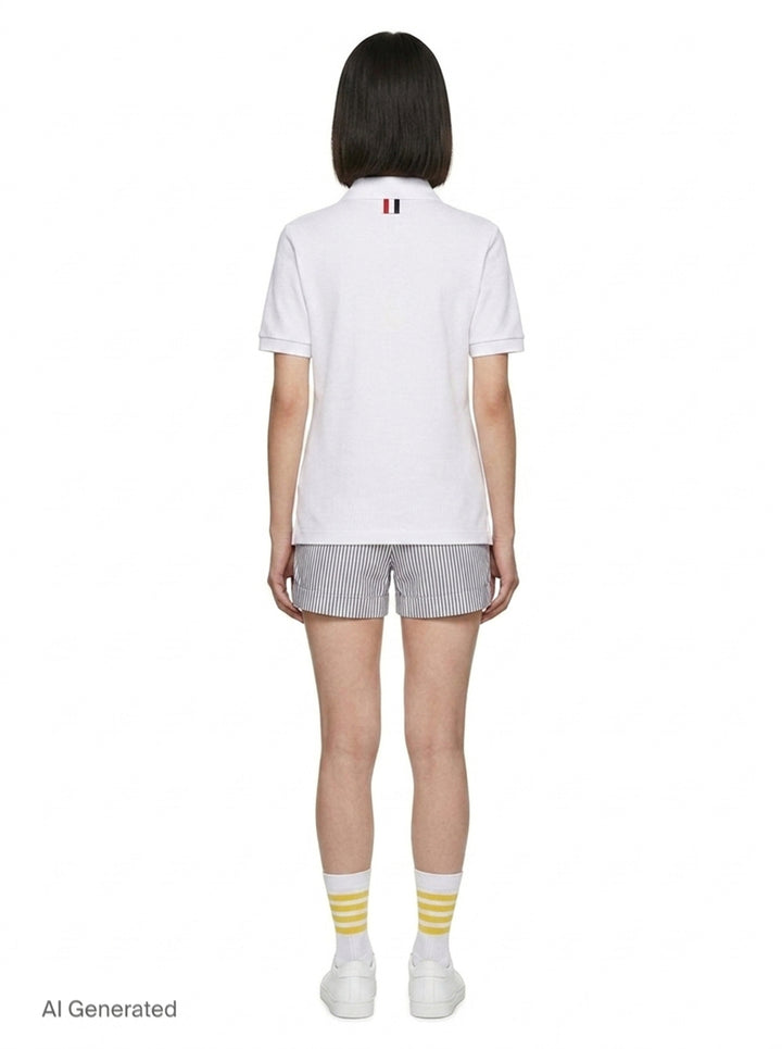 Short Sleeve Rib Cuff Polo | Thom Browne | Club21 - back