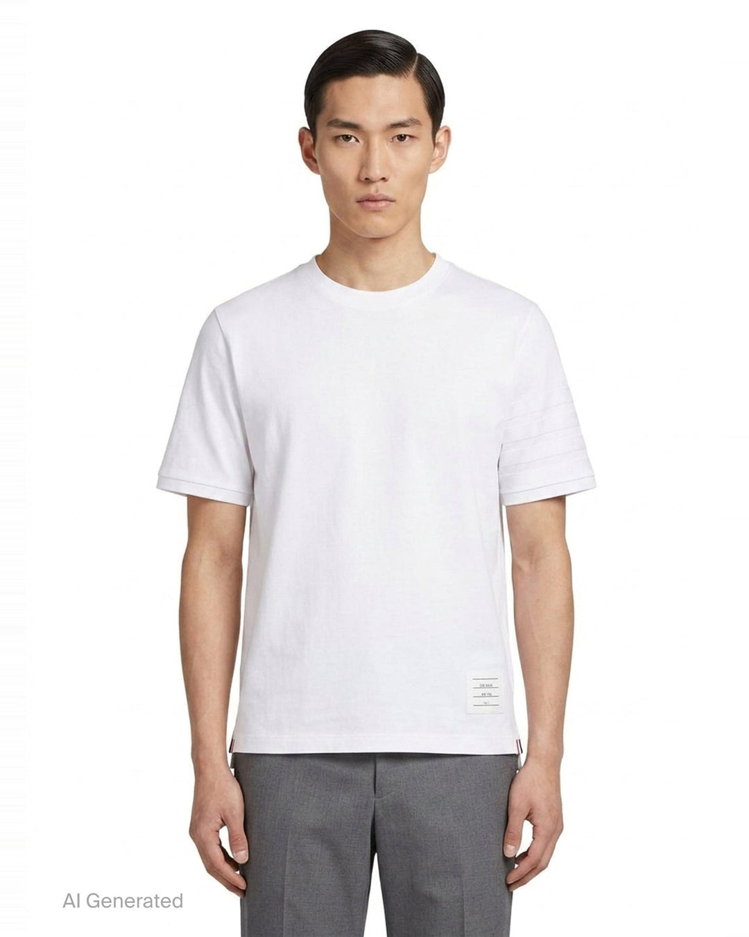 Short Sleeve Rib Cuff Tee | Thom Browne | Club21 - front