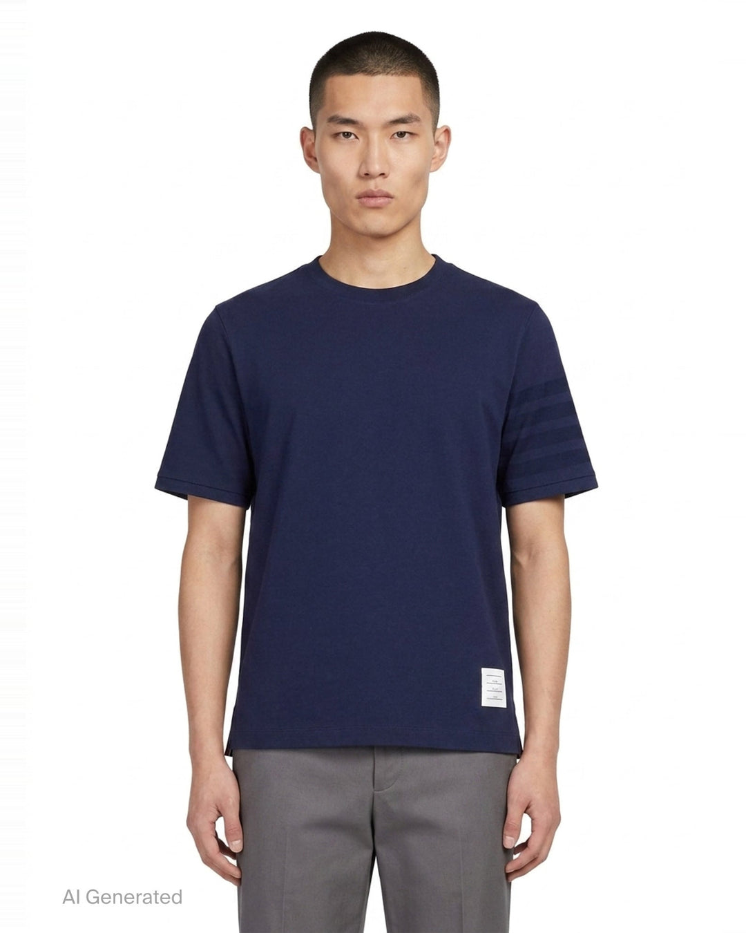 Short Sleeve Rib Cuff Tee | Thom Browne | Club21 - front