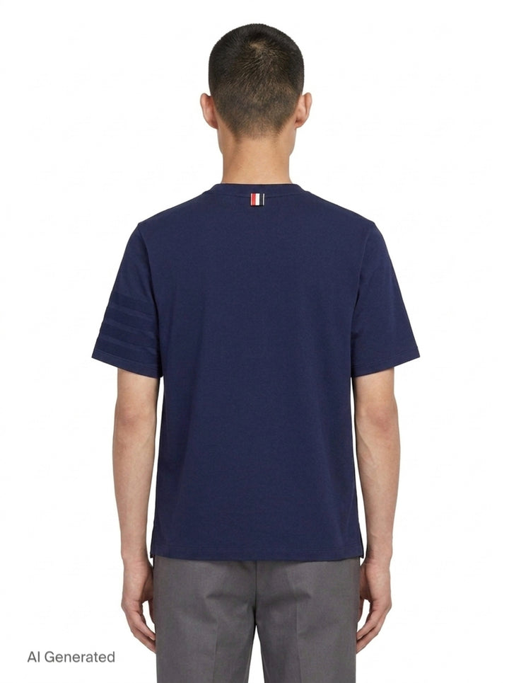 Short Sleeve Rib Cuff Tee | Thom Browne | Club21 - back