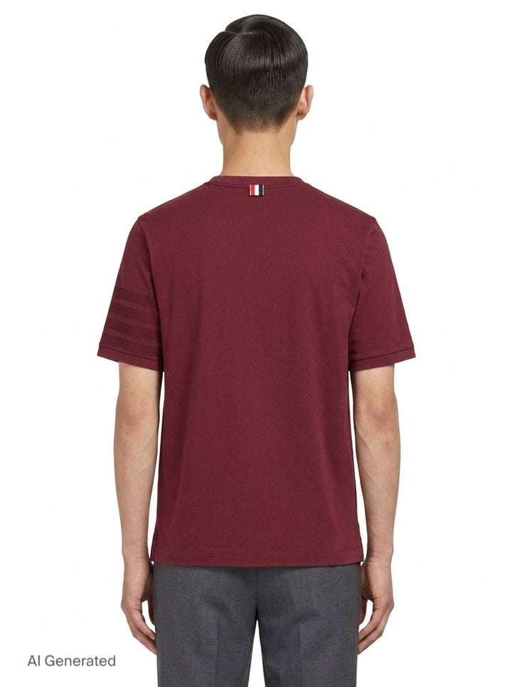 Short Sleeve Rib Cuff Tee | Thom Browne | Club21 - back