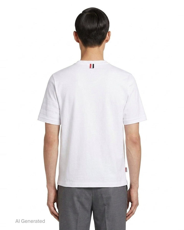 Short Sleeve Rib Cuff Tee | Thom Browne | Club21 - back