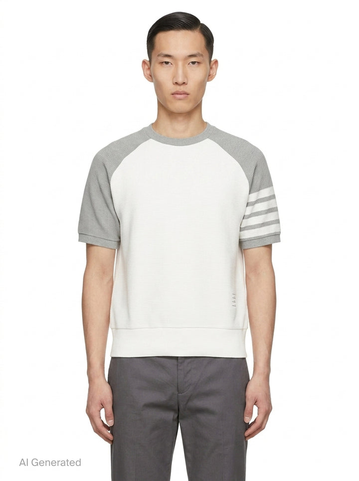 Short Sleeve Saddle Sweatshirt | Thom Browne | Club21 - front