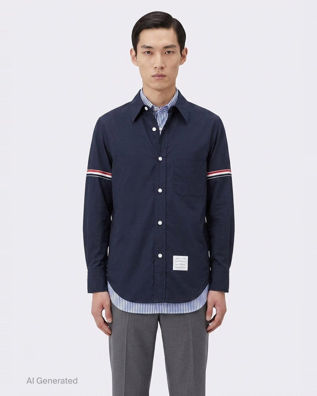 Snap Front Shirt Jacket | Thom Browne | Club21 - front