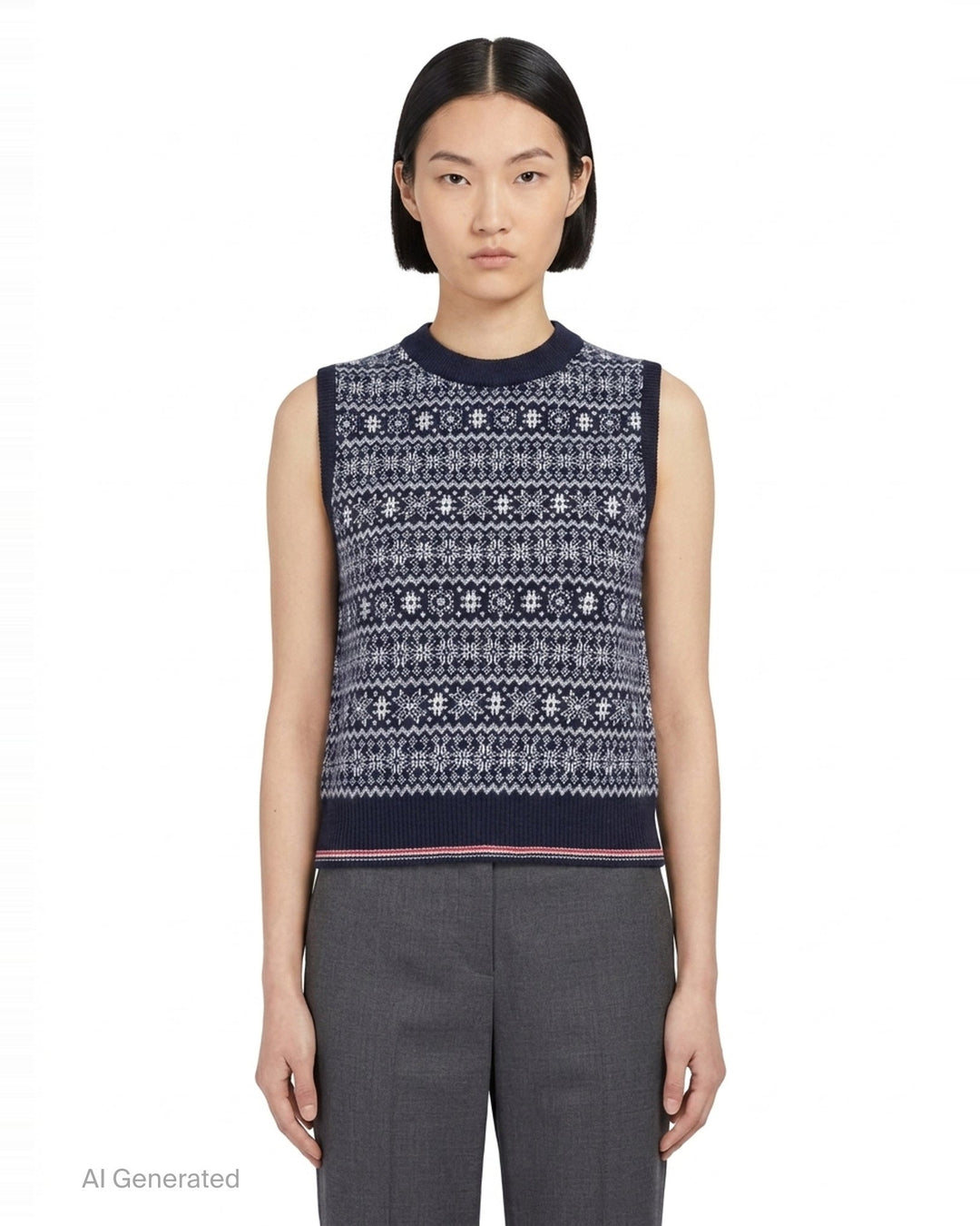 Snowflake Fair Isle Knit Vest | Thom Browne | Club21 - front