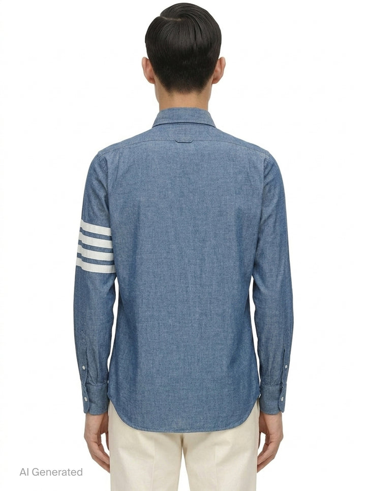 Straight Fit Button Down Shirt | Thom Browne | Club21 - back