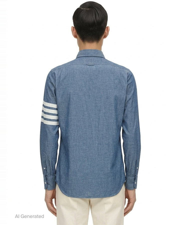 Straight Fit Button Down Shirt | Thom Browne | Club21 - back