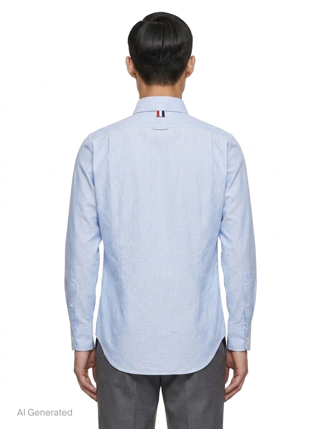 Straight Fit Long Sleeve Button-Down Shirt | Thom Browne | Club21 - back