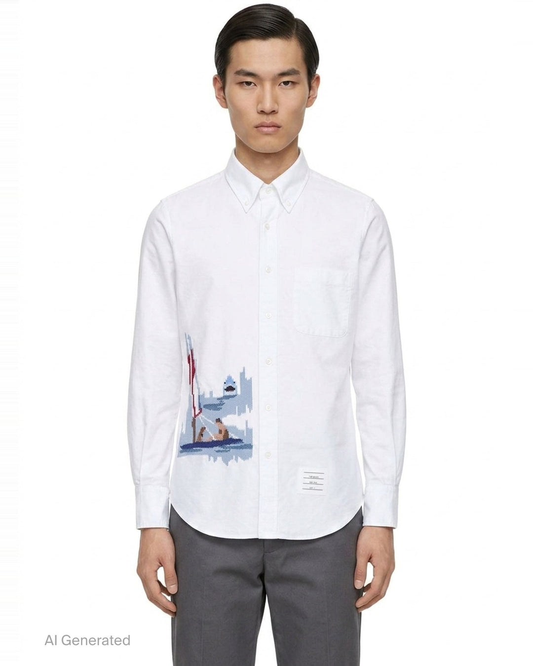 Straight Fit Long Sleeve Shirt | Thom Browne | Club21 - front
