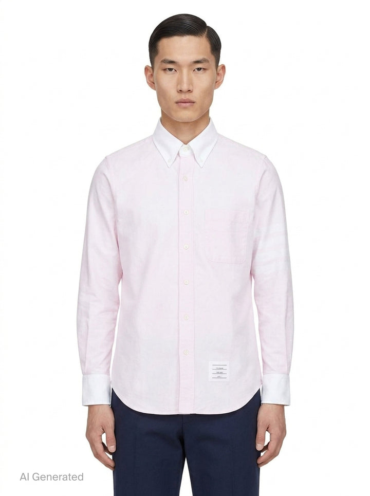 Straight Fit Long Sleeve Shirt | Thom Browne | Club21 - front