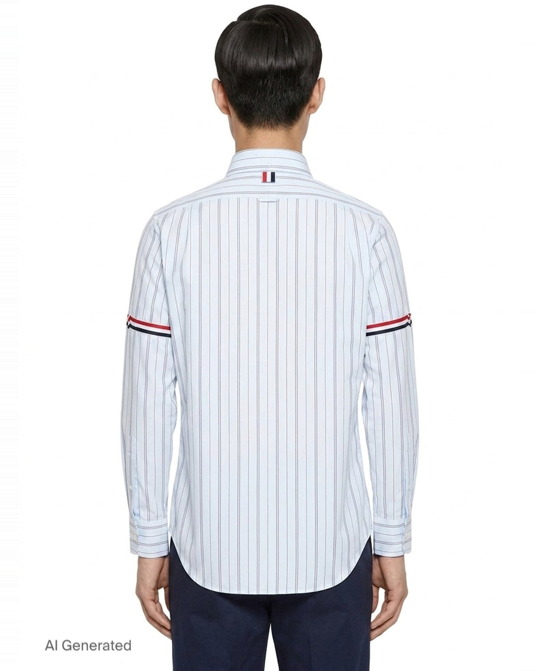 Straight Fit Long Sleeve Stripe Shirt | Thom Browne | Club21 - back
