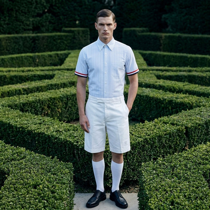Straight Fit Short Sleeve Button Down Shirt | Thom Browne | Club21 - lifestyle