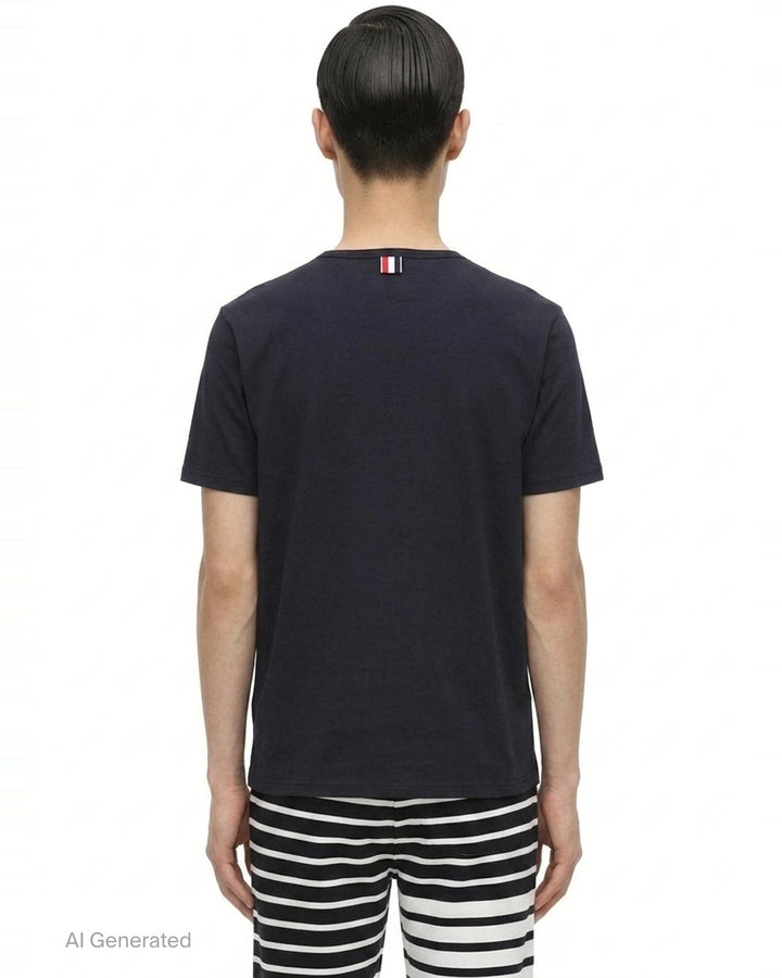 Stripe Detail Pocket Tee | Thom Browne | Club21 - back