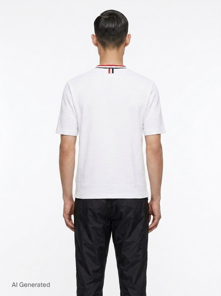 Stripe Racking Stitch Short Sleeve Tee | Thom Browne | Club21 - back