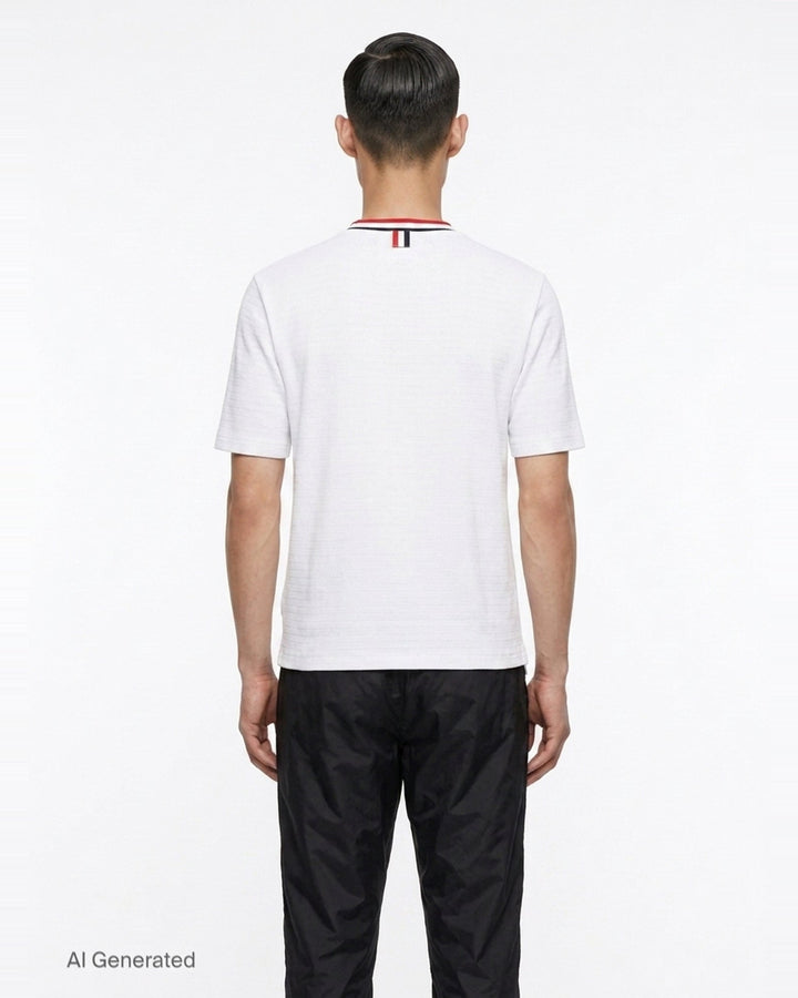 Stripe Racking Stitch Short Sleeve Tee | Thom Browne | Club21 - back