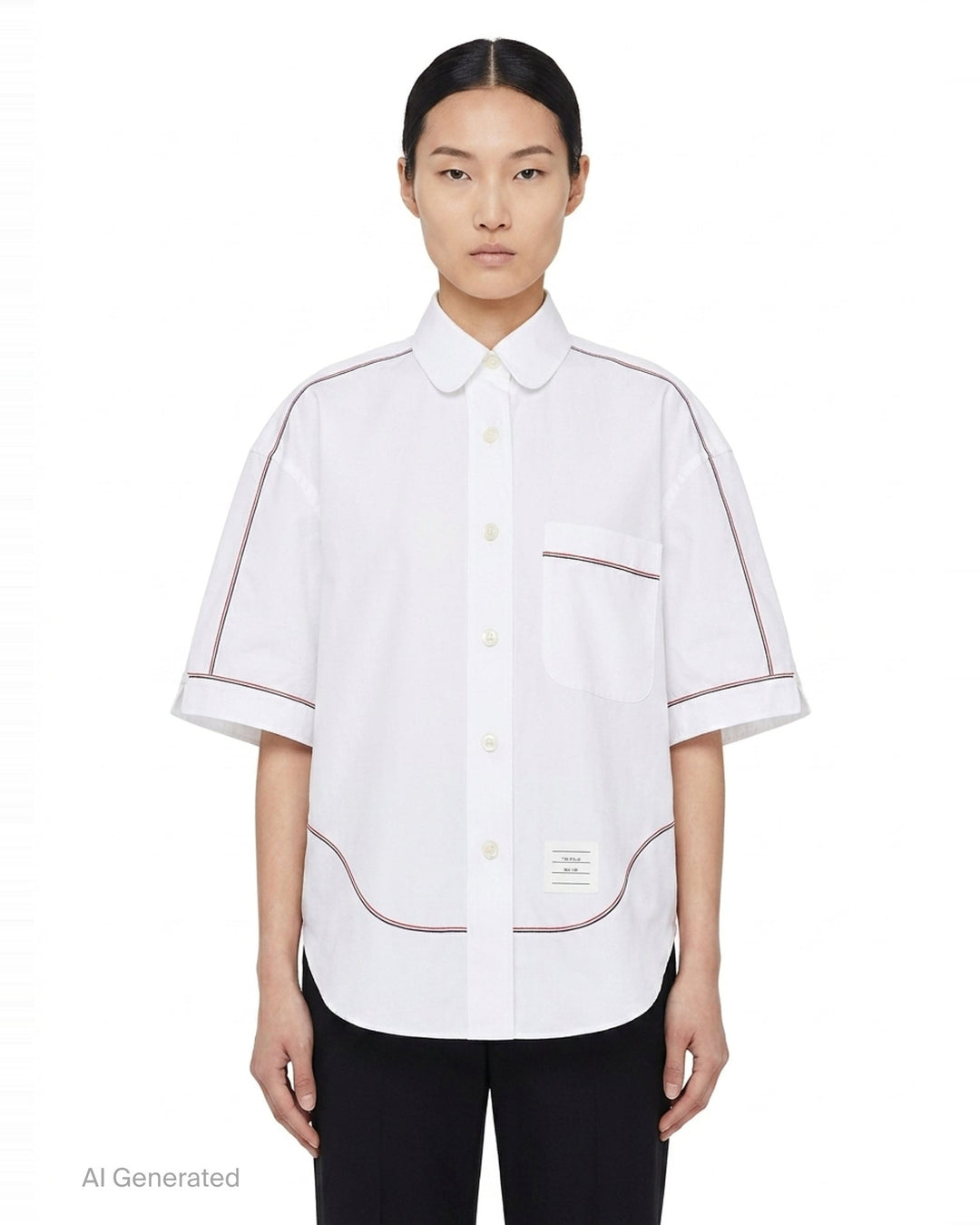 Supersized Short Sleeve Round Shirt | Thom Browne | Club21 - front