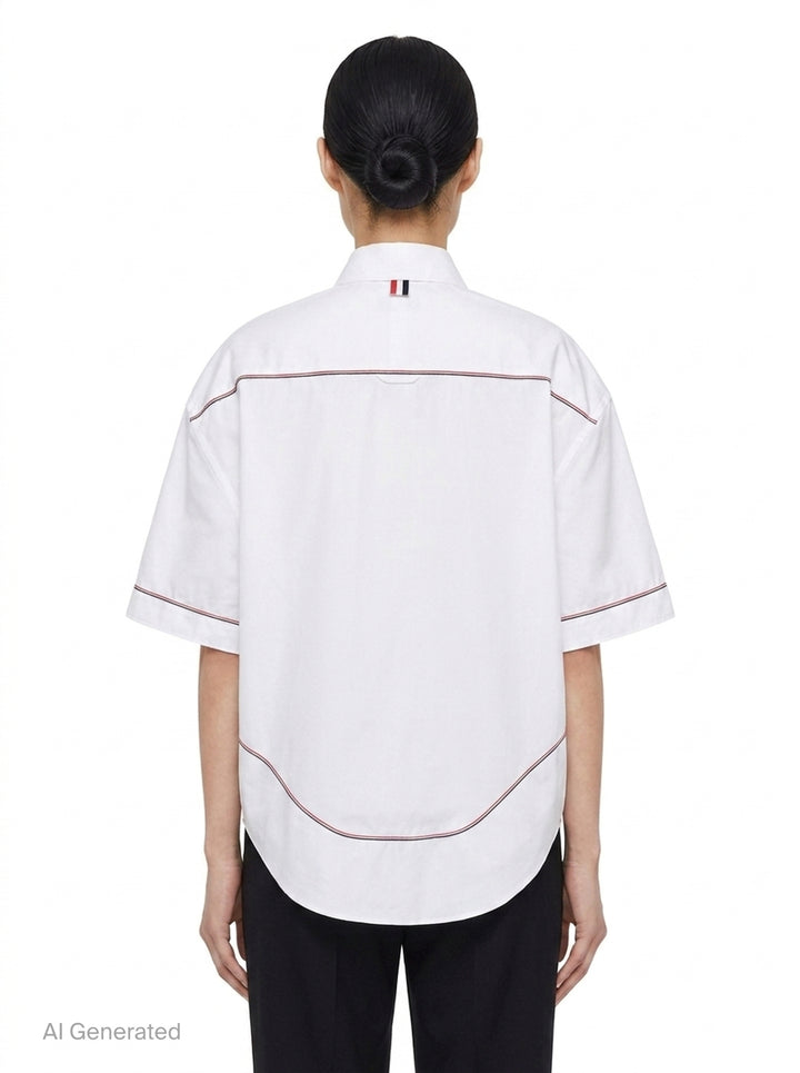 Supersized Short Sleeve Round Shirt | Thom Browne | Club21 - back