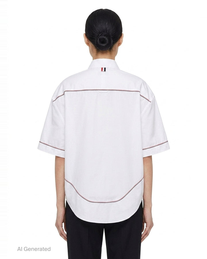 Supersized Short Sleeve Round Shirt | Thom Browne | Club21 - back