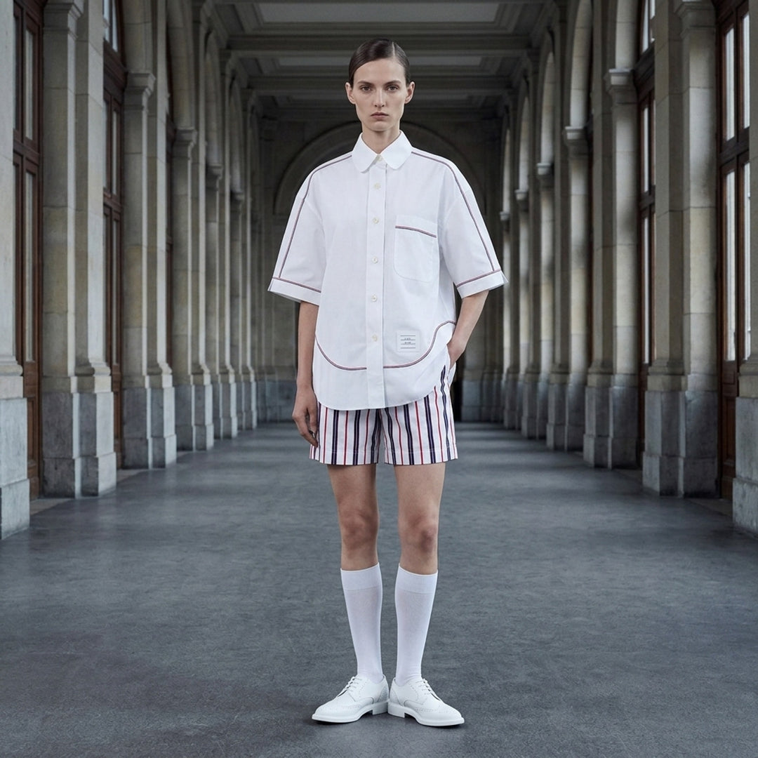 Supersized Short Sleeve Round Shirt | Thom Browne | Club21 - lifestyle
