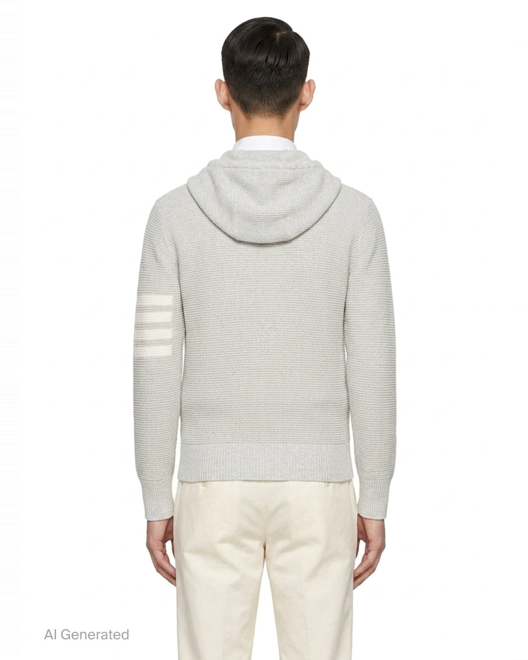 Textured Stitch Relaxed Fit Zip Hoodie | Thom Browne | Club21 - back