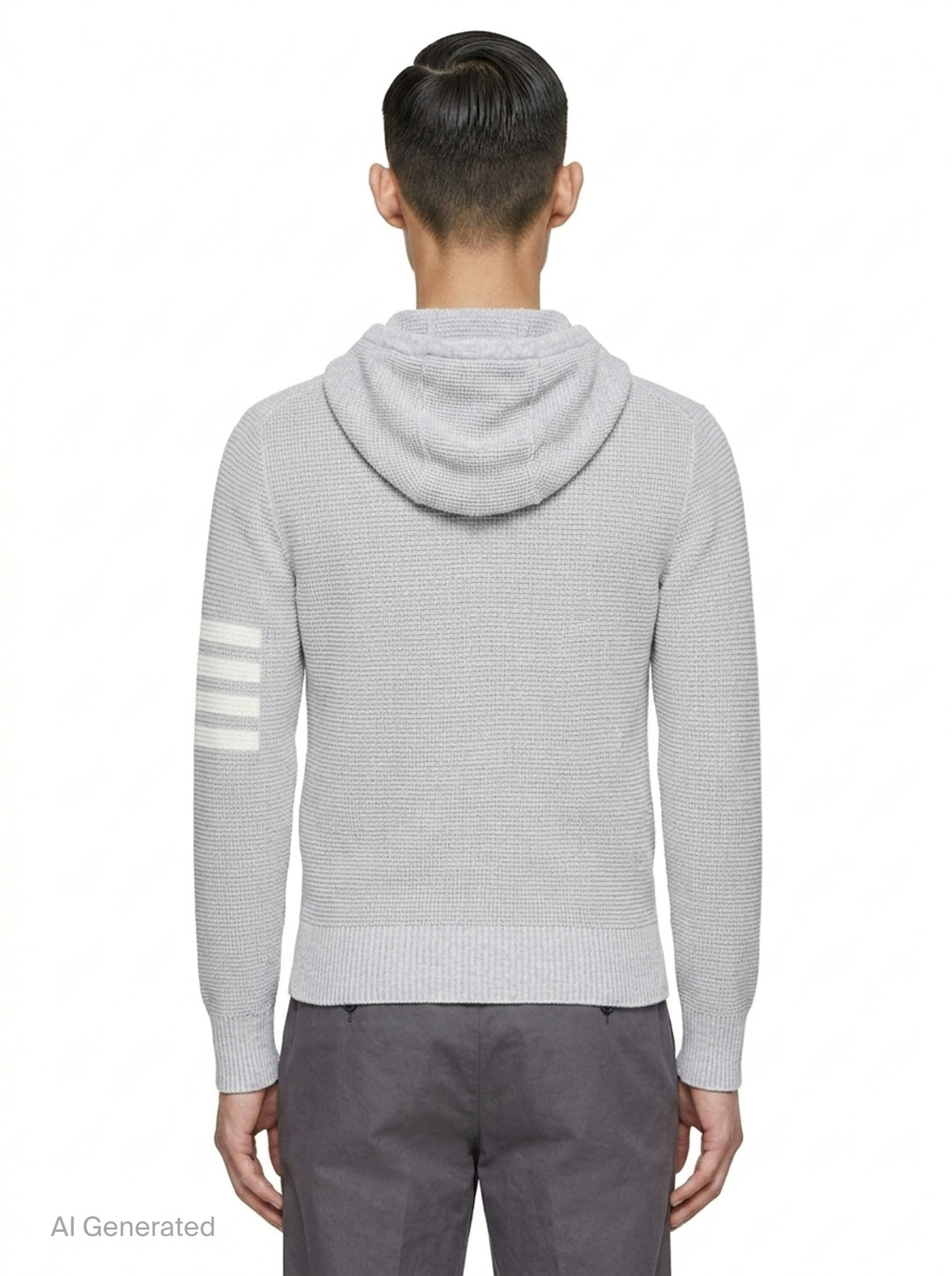 Textured Stitch Relaxed Fit Zip Hoodie | Thom Browne | Club21 - back