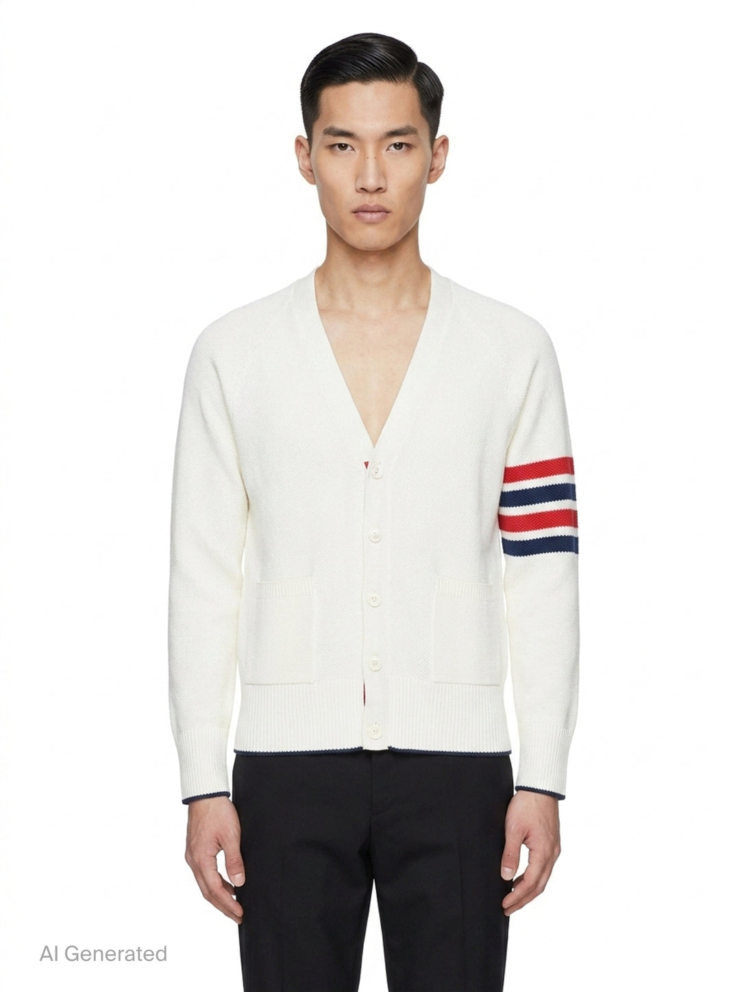 Tuck Stitch Relaxed Cardigan | Thom Browne | Club21 - front